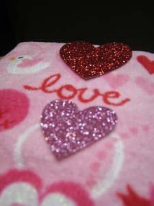 Dish towel, glitter stickers and LOTS O' LOVE!!