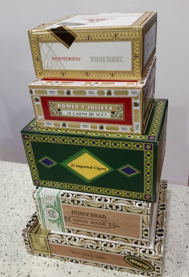 Stack of cigar boxes!