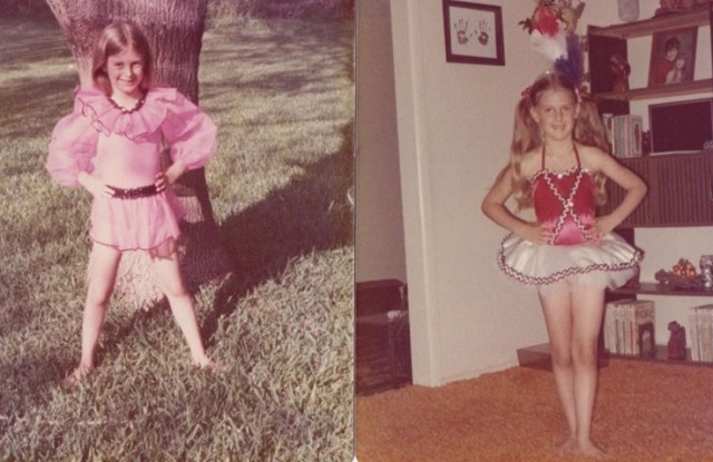 Same year: Recital included the Pink Panther theme song and "Yankee Doodle Dandy." Don't miss the orange shag carpet and my feather headdress!