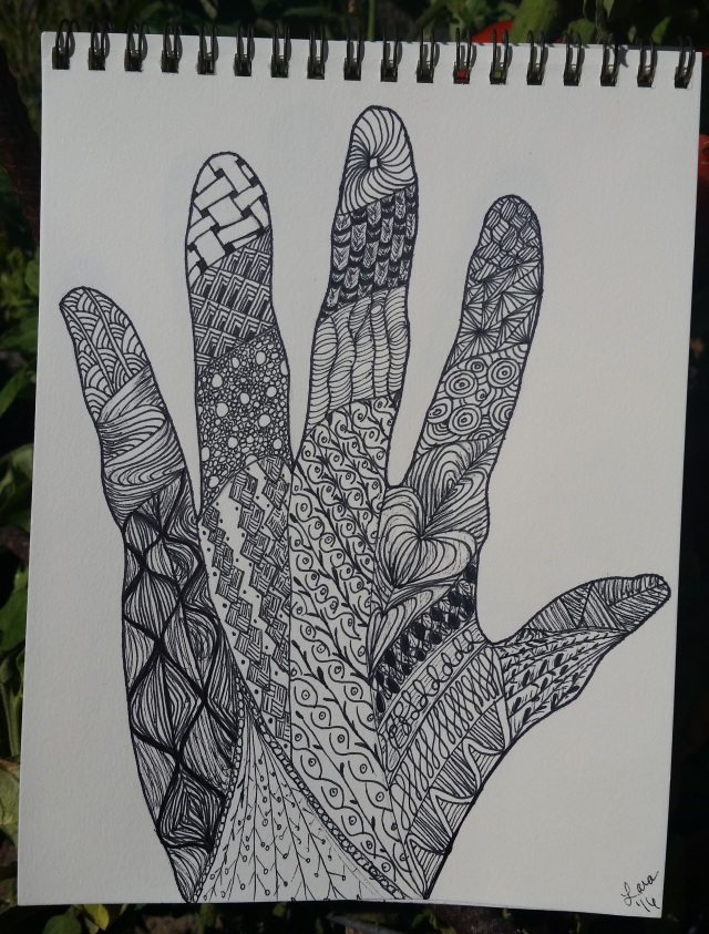 Here's my mom's hand with some different designs.